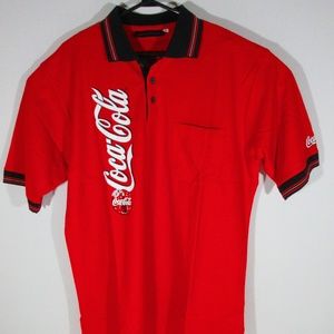 Coca Cola Mens Polo Golf Shirt Size l